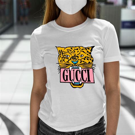 gucci light blue t shirt|Gucci tiger t shirt.